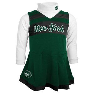 New York Jets Toddler Cheerleader Jumper Dress 2 Piece Green 3T New